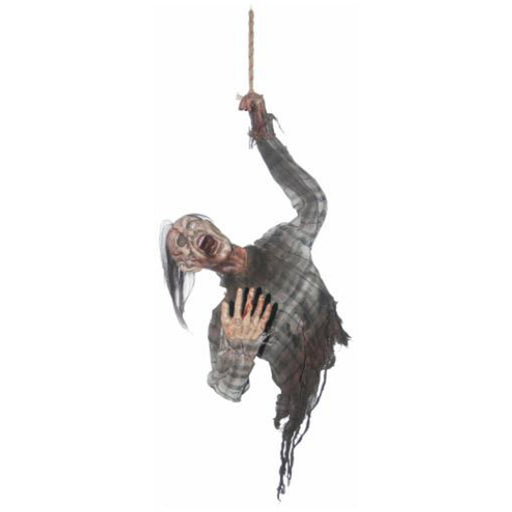 "Hanging Bloody Zombie Torso - Scary Halloween Prop"