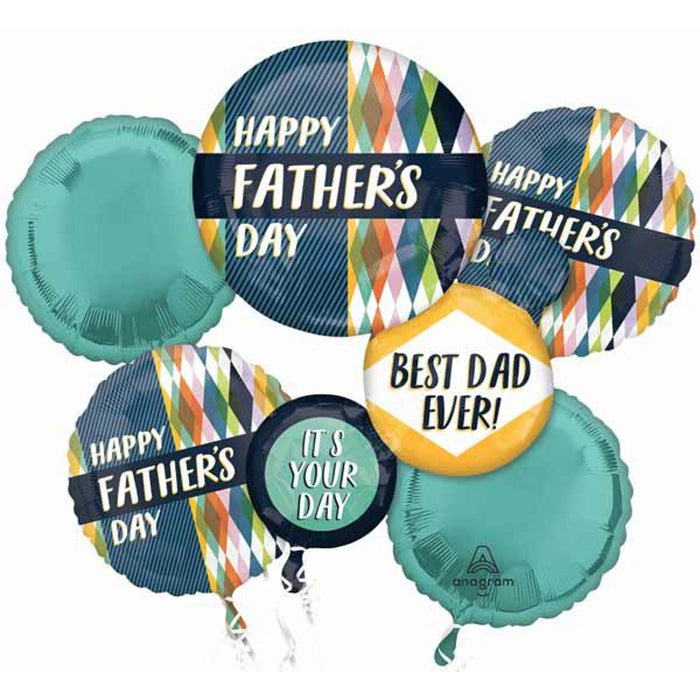 Father's Day Retro Renew Foil Balloon Bouquet (1/Pk)