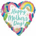 Happy Mother's Day Painted Rainbows Heart Shaped 18" Foil Balloon (5/Pk)