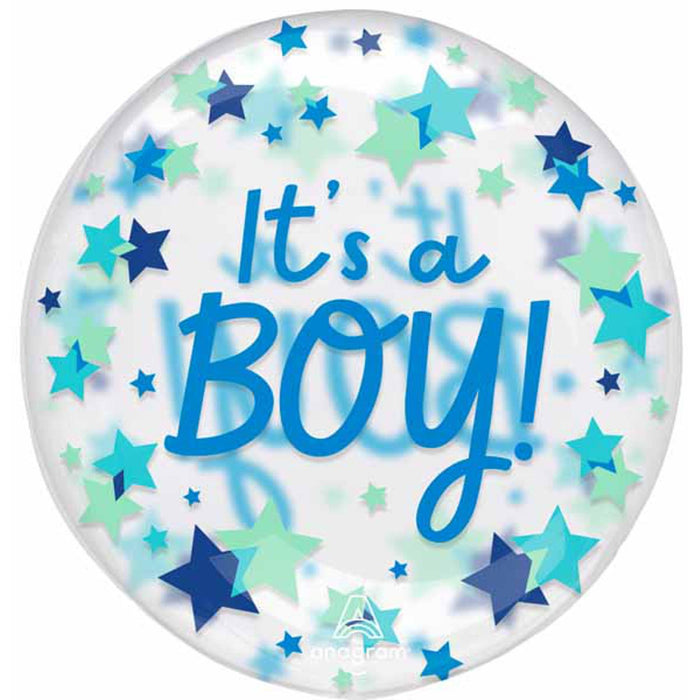 "It'S A Boy Stars" Clearz Balloon Bundle - 18" G20 Pkg