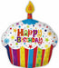 Happy Birthday Cake Shape 18" Foil Balloon (5/Pk)