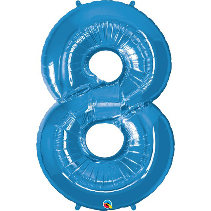 Number #8 Blue 16" Balloon Pack.