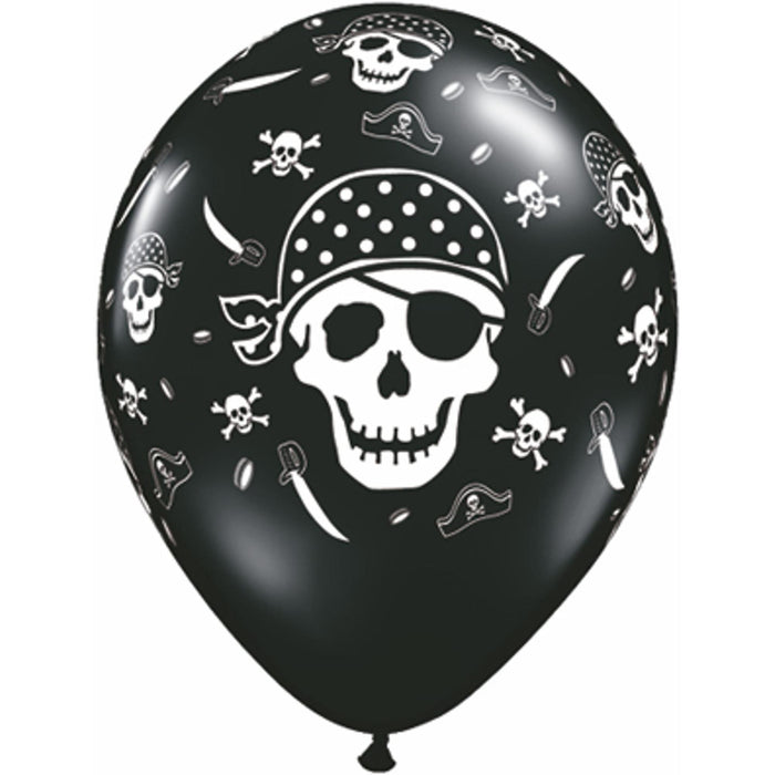 Pirate Skull & Cross Bone Balloons - 50 Pack (11" Ob)