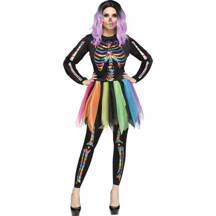 Rainbow Skeleton Costume (10-14 Adlt)