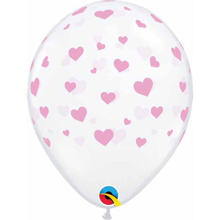 "Random Hearts 11" Pink Ink Pen - Pack Of 50"