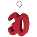 Red Glittered #30 Photo/Balloon Holder