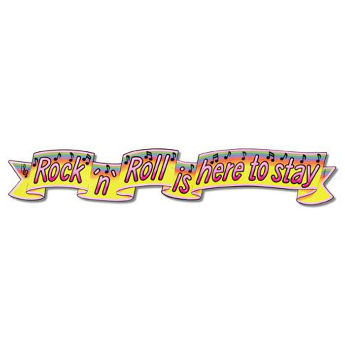 "Rock & Roll Banner - 6 Foot Long Vinyl Decoration"