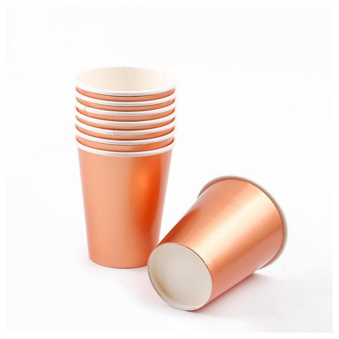 Rose Gold Party Tableware Set - Stripes