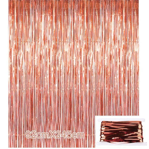 Rose Gold Fringe Curtain Party Decoration Set