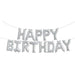 Silver Happy Birthday Balloon Banner