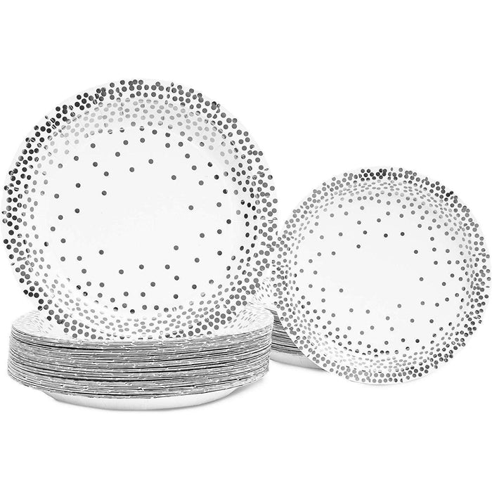 Silver Polka Dot Side Plates 12ct