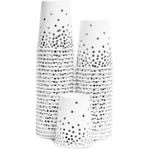 Silver Polka Dot Party Cups 12ct