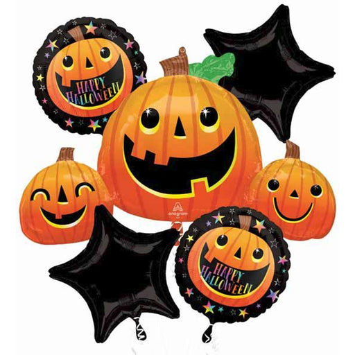 Halloween Smiley Pumpkins Foil Balloon Bouquet