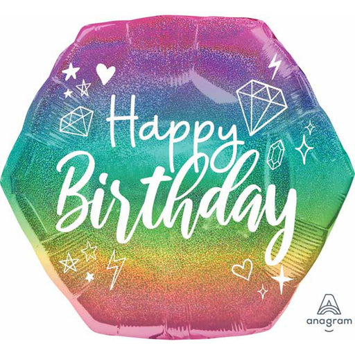 Sparkle Birthday Balloon 23" - Holo Shape P40 Pkg