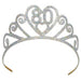 Shimmering Elegance Glittered Metal '80' Tiara in Silver (1/Pk)