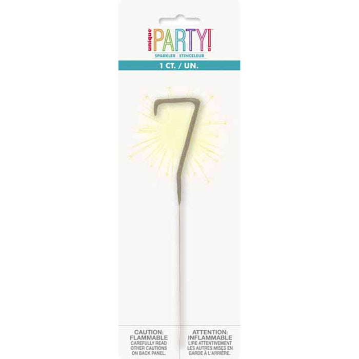 "Sparkling 7 Inch Number 7 Sparkler"