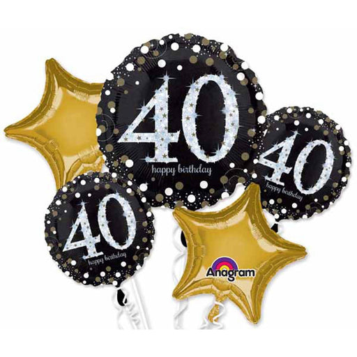 "Sparkling Bday 40 Balloon Bouquet"