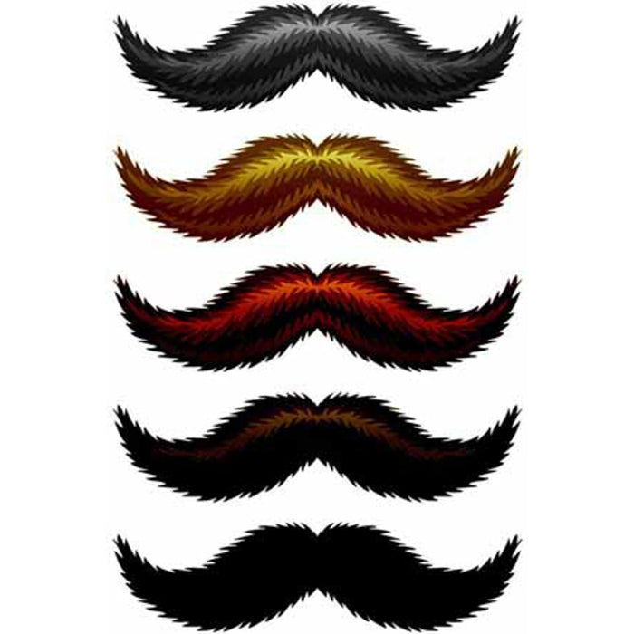 Stachetats Natural Mustache Temporary Tattoos - Regular Size.
