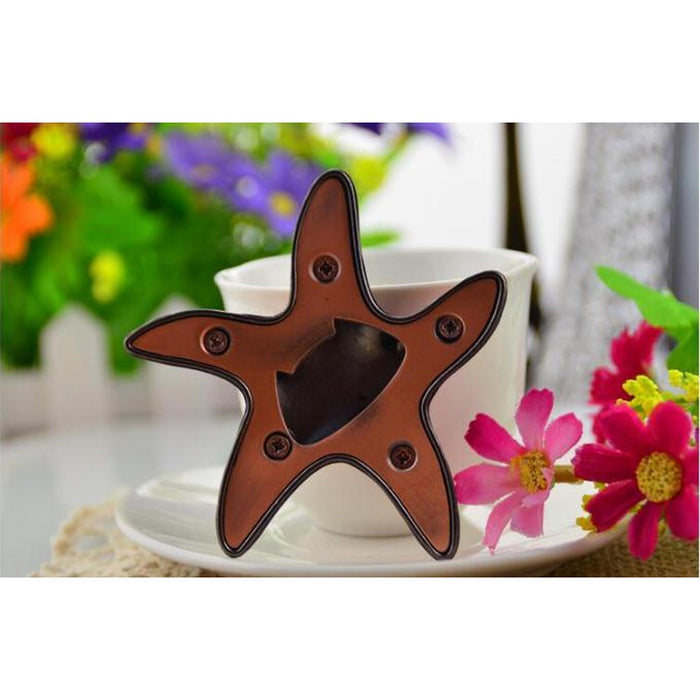 Starfish Bottle Opener Party Favor in Rose Gold and Silver Colors