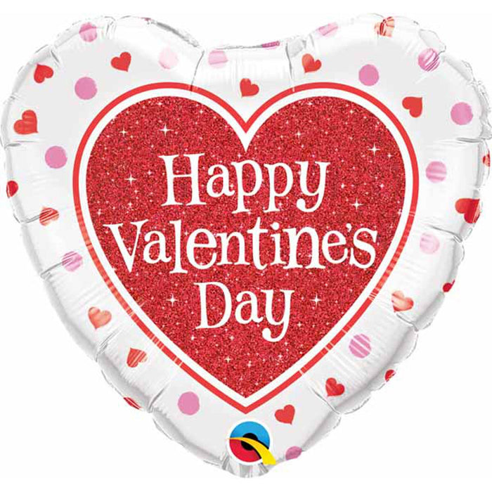 "Valentine'S Glittery Red Heart Package - 18 Inches"