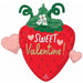 Valentine Strawberry Foil Balloon Set - 27" Shape P35 Pkg