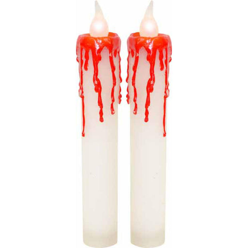 "White Blood Dripping Candles - Set Of 2"
