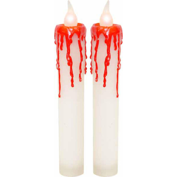 "White Blood Dripping Candles - Set Of 2"