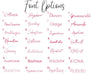Personalised Pens for Business Promotional Gifts. Luxury Custom Engraved Pens for Bridesmaid Gifts - Font Options