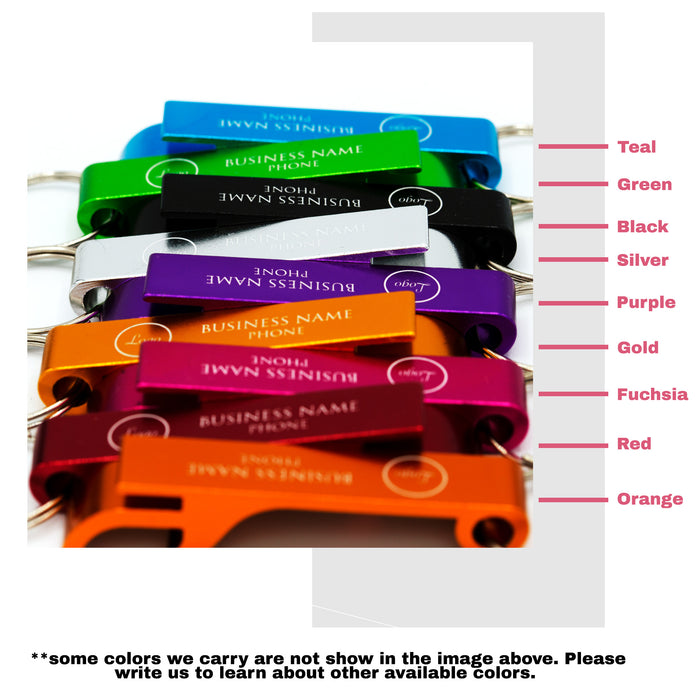 Custom Bottle Opener Keychains - Bulk Personalized Wedding Favors, Birthday Favors, Bridal Shower, Anniversary, Reunion, Quinceanera, Business Promotionals and gift - Shimmer & Confetti