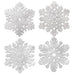 14" Foil Silver Snowflakes - Shimmering Winter Decor (4/Pk)