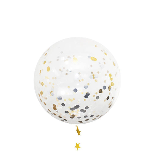 36-inch Giant Gold and Silver Confetti Balloons 5ct - Shimmer & Confetti