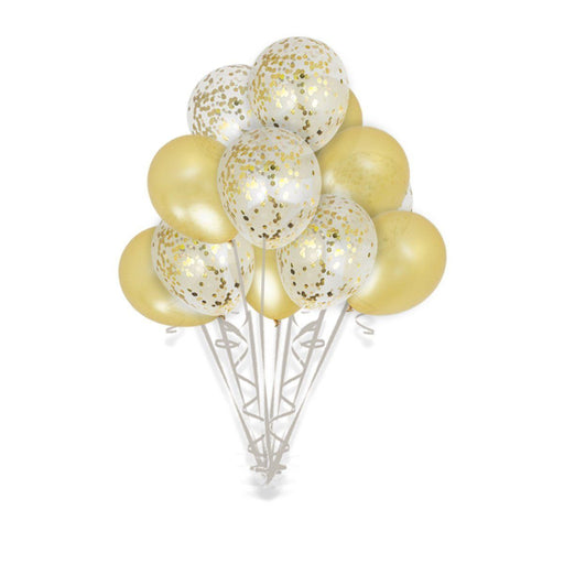 15 Pack Large Gold Confetti Balloons - Main 2
