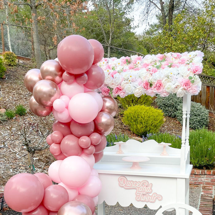 16ft Terra Rosa, Candy Pink and Rose Gold Balloon Arch and Garland Kit
