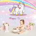 7ft by 5ft Rainbow Unicorn Backdrop Banner - Main 4