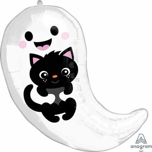 Halloween Ghost & Kitty Foil Balloon - 18" 