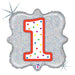 18" Number 1 Candle Style Holographic Foil Balloon (5/Pk)