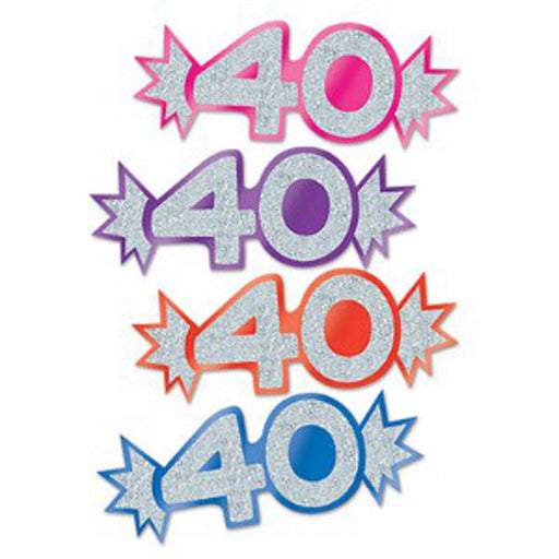 Shimmering Mini Glittered Foil Cutouts Colorful Accents for Festive Decor (24/Pk)