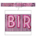 Pink Metallic Happy Birthday Fringe Banner Sparkling Party Decoration (1/Pk)