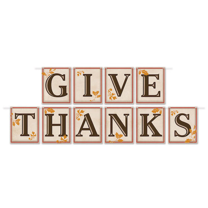 5" x 12' Give Thanks Pennant Banner (3/Pk)