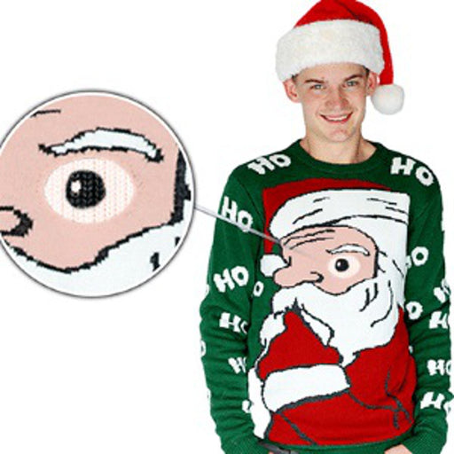 Green Peeking Santa