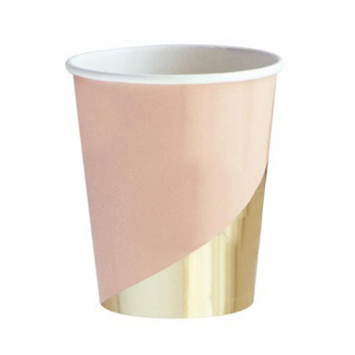 Pastel Pink and Gold Party Cups 12ct - Shimmer & Confetti