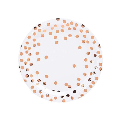 Rose Gold Polka Dot Tableware Set - Shimmer & Confetti